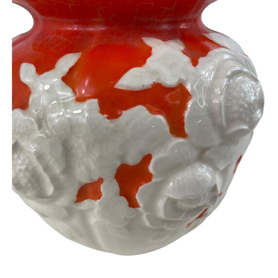 白とオレンジの陶器花瓶 【公式通販】