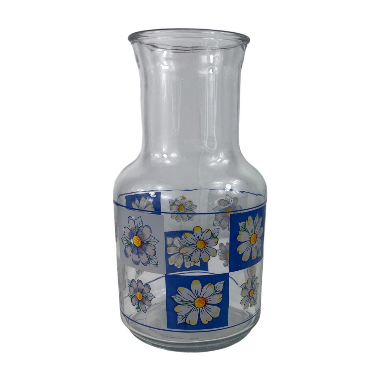 ヴィンテージ Kig インドネシア ガラス カラフェ デキャンタ ブルー