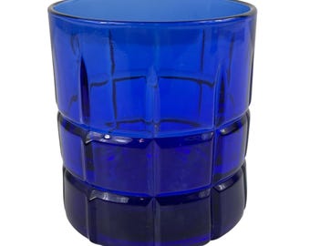 Vaso de whisky escocés azul cobalto Anchor Hocking Old Fashioned