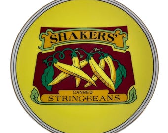 1981 MSR Imports Shaker's Canned String Beans Plate
