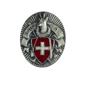 Insignia de pin de metal vintage del Swiss Alpine Club SAC CAS Huguenin Frères & Cie
