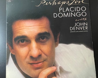 Placido Domingo with John Denver Perhaps Love LP Vinyl Record 1981 CBS FM 32743