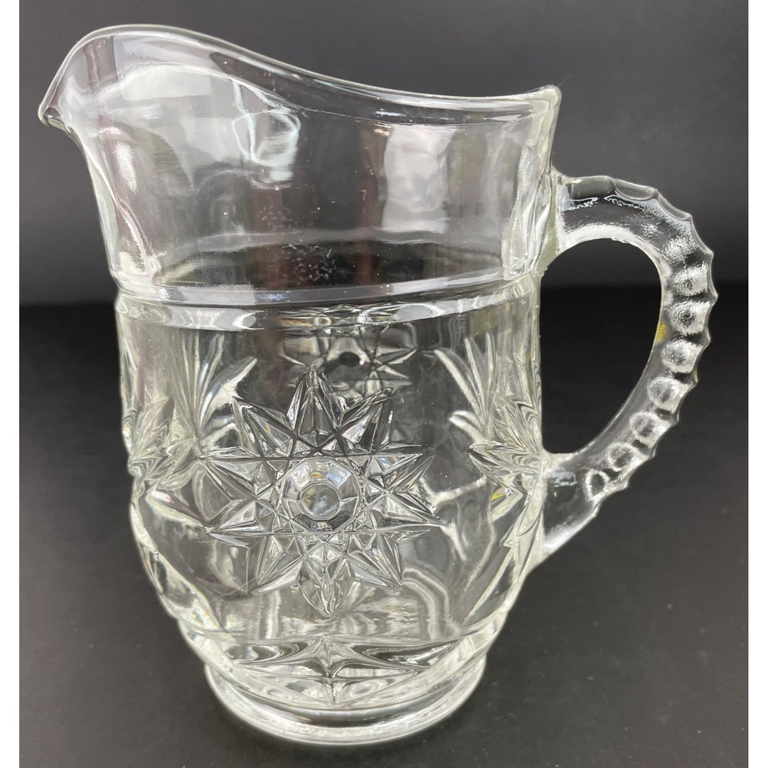 Anchor Hocking Pint Pitcher Presscut Clear Glass Star 5-1/4 - Etsy
