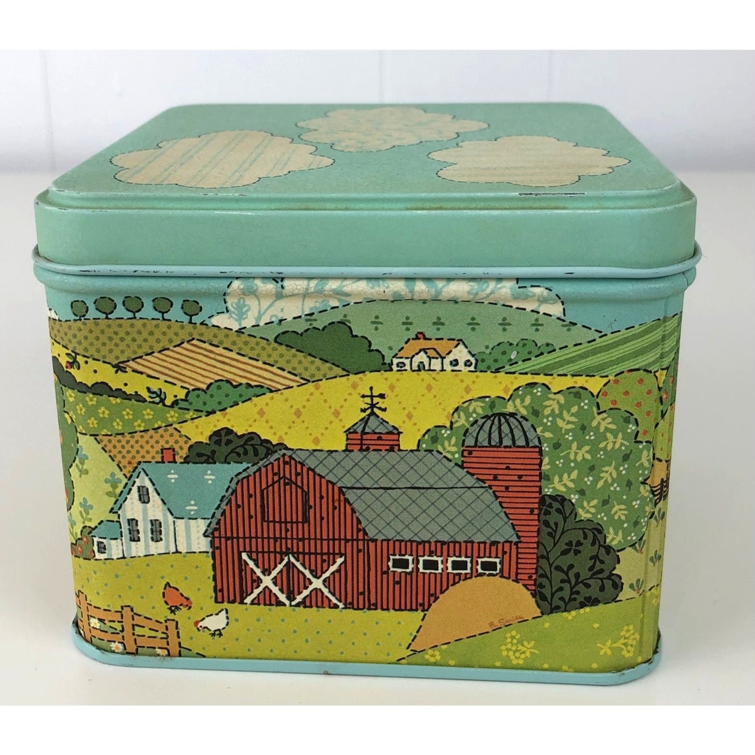 Vintage Potpourri Press Farm Cat on Fence Tissue Box Green Country Barn