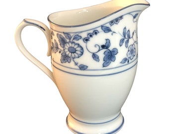 Arcadia by Noritake White & Blue Floral Porcelain Creamer 2604