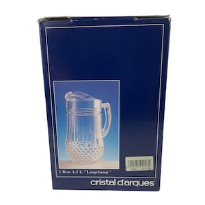 J G Durand Cristal d’Arques Longchamp Lead Crystal Pitcher Carafe Jug  50 oz