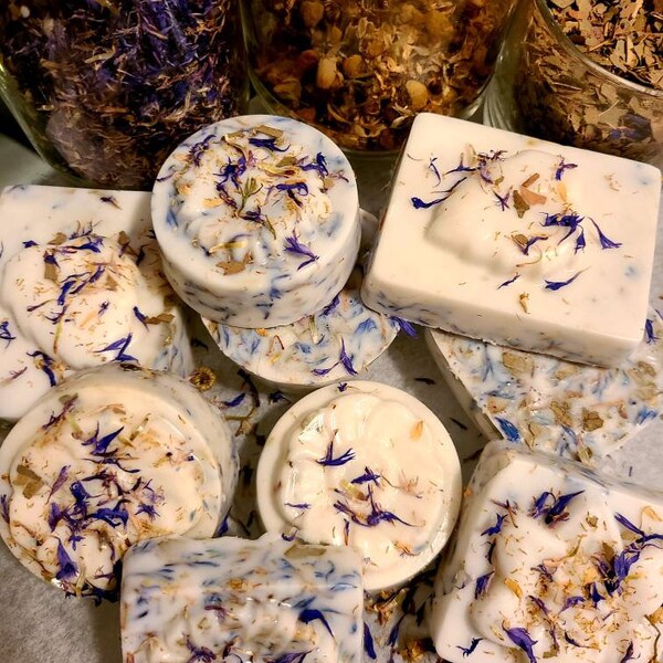 One dozen Eucalyptus leaf and chamomile goat milk soap for bridal showers & more!