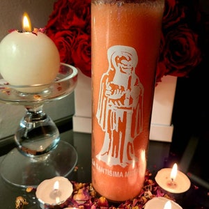 Pink Santa Muerte 8" ritual candle