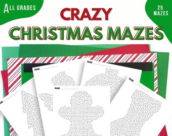 Crazy Christmas Mazes for all Ages | Printable Christmas Maze for Kids | Christmas Kids Activity | Christmas Worksheet | Christmas Mazes
