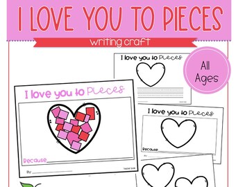 Enfants février 'Je t'aime en morceaux' Artisanat d'écriture de la Saint-Valentin, coloriage de la Saint-Valentin, artisanat de vacances