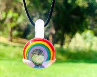 Handmade Rainbow Glass Pendant