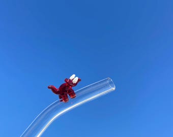 Reusable glass straw