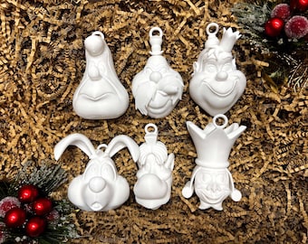 Set of 6 Blank Wonderland Bulb Ornament Set