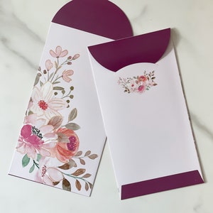 Floraler Geldumschlag mit Goldakzent (8er Pack)