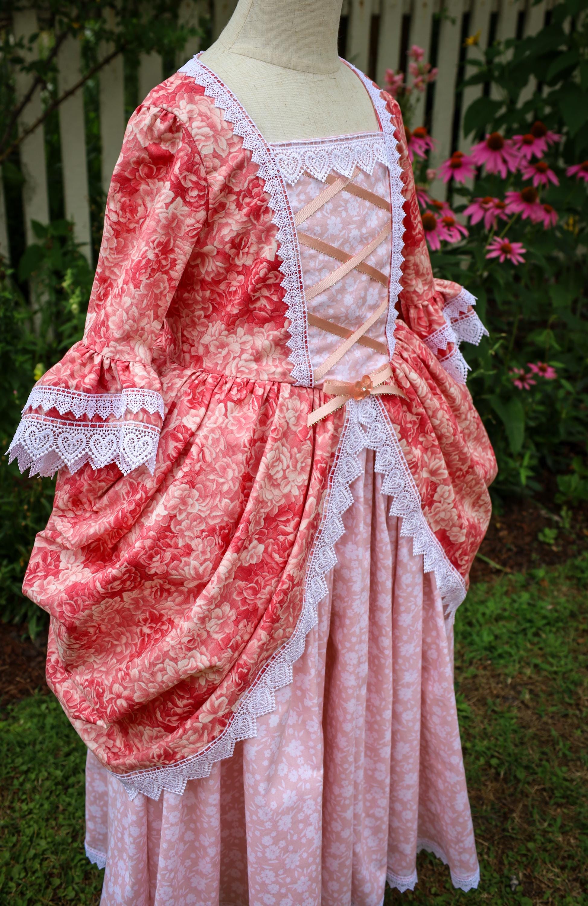 Rose - Rococo/colonial Dress for Girls - Etsy
