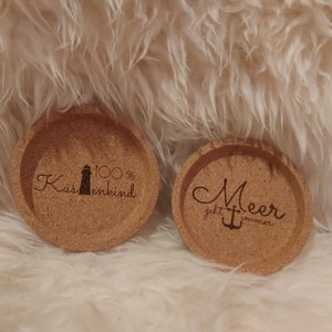 Coasters made of cork, sea, coast child, maritime, lighthouse, glass coaster, guest gift, birthday, table decoration, gift, sea love
