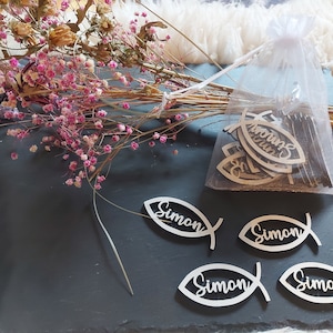 Table decoration personalized made of wood | Table decoration with name placemat white personalized | individual motifs | names |