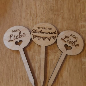 Flower plug, flower decoration small gift, round wooden plug for the flowerpot, congratulations, birthday gift plant