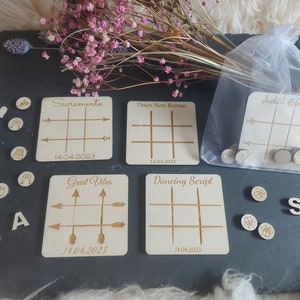 Tic tac toe guest gift, wedding party, game, gift in a bag, personalisable,