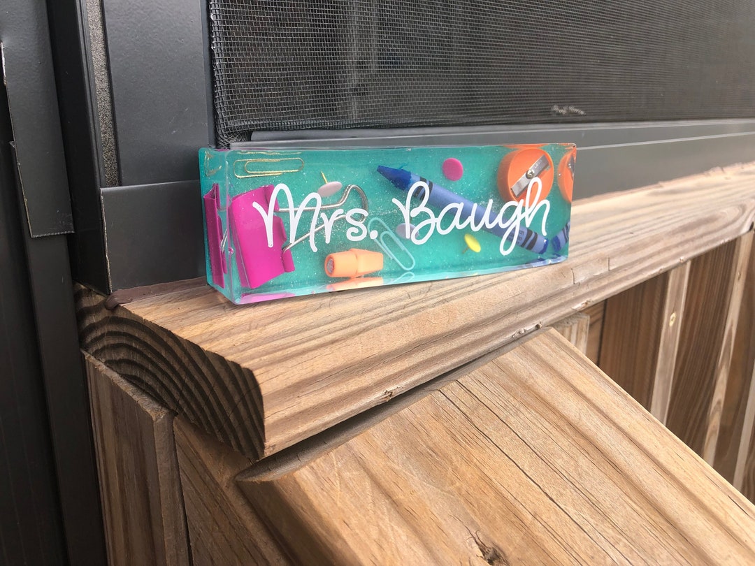 Custom Epoxy Resin Desk Name Plate Etsy