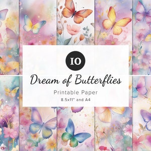 1940s Vintage Wallpaper 1 Yard Floral and Butterfly Wallpaper Vintage Paper  for Scrapbooking, Journals, Crafting 