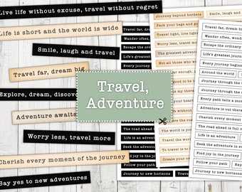 Travel Ephemera Words for Junk Journals, Adventure Scrapbook Words, Travel Phrases, Journey Scrapbook Ephemera, Planner Words, Travel Words