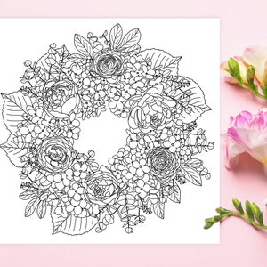 Hydrangea flower coloring pages