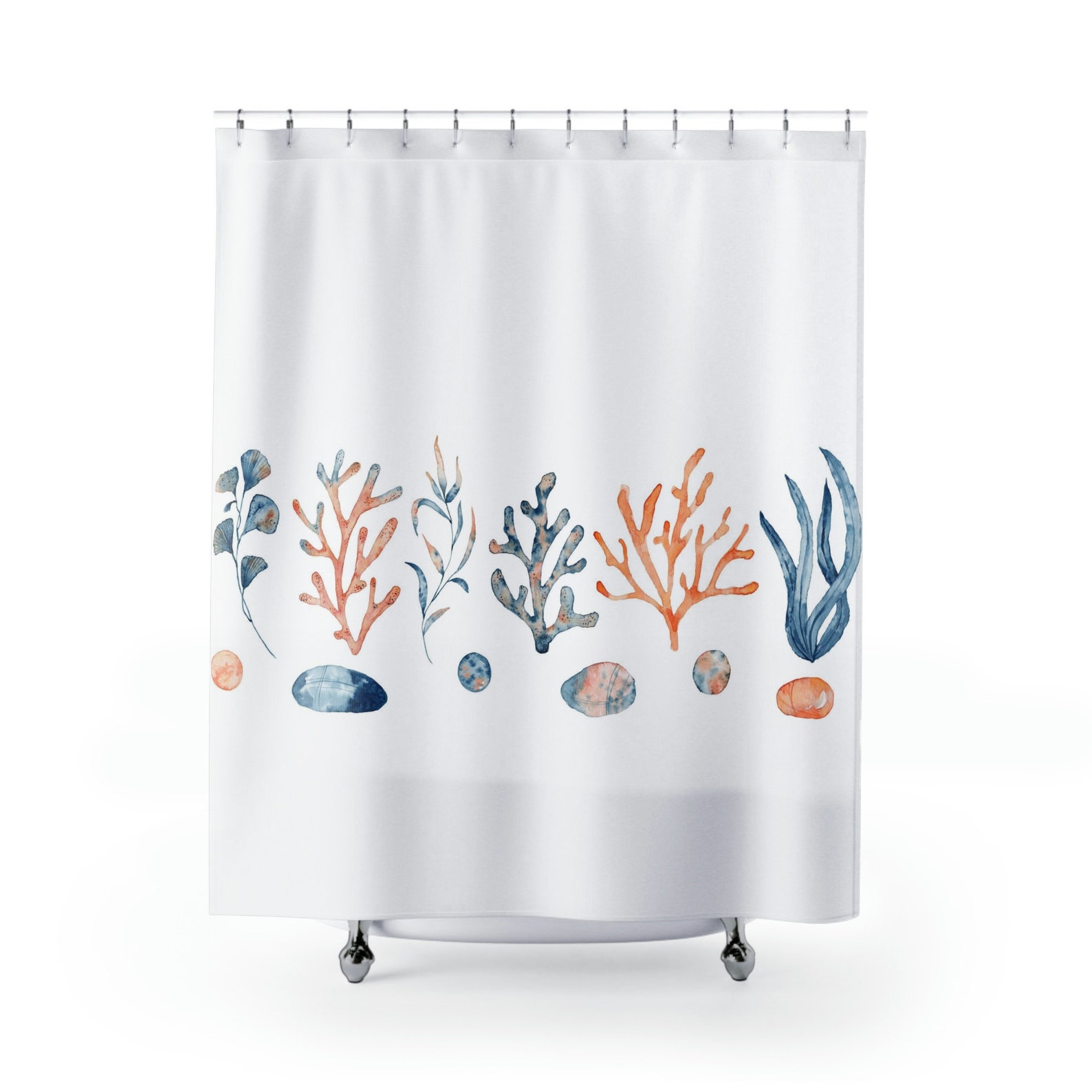 Ocean Seascape Shower Curtain, Cute Beach Bathroom Shower Curtain, Cool ...