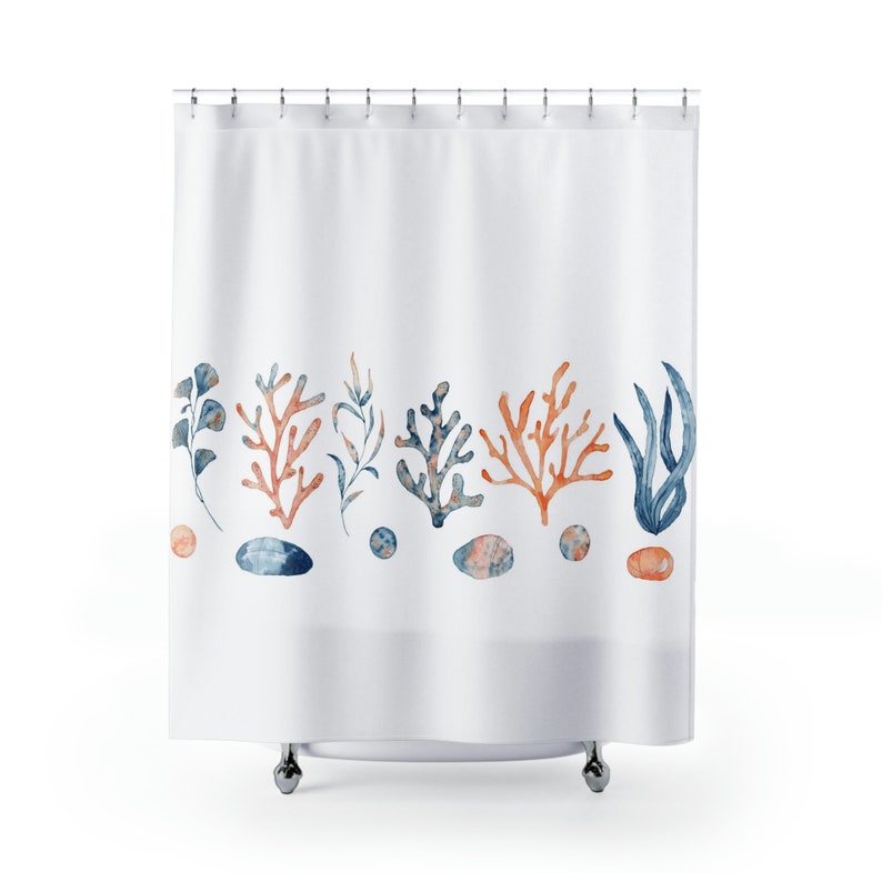 Ocean Seascape Shower Curtain, Cute Beach Bathroom Shower Curtain, Cool Boho Beach Shower