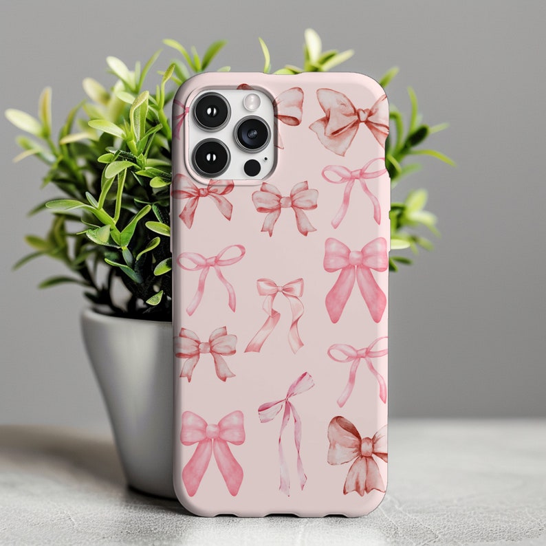 Coquette Phone Case, Pink Bow iPhone Case, Ballet Core Cell Phone Case