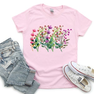 Wildflower Tshirt, Wild Flowers Shirt, Floral Shirt, Flower Shirt, Watercolor Floral Wildflowers Shirt, Ladies Gift Shirt