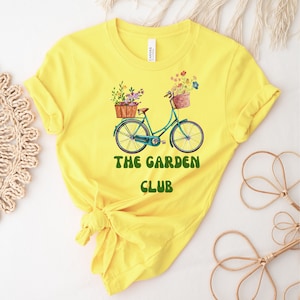 Wildflower T-shirt, Yellow Spring Wildflower In Bicycle Basket Tee, Garden And Flower Lover&#39;s T Shirt, Flower T-shirt, T-shirt For Mom