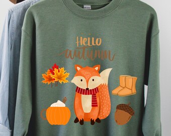 Hello Fall Sweatshrt, Womens Fall Sweatshrts, Fall Crewneck, Autumn