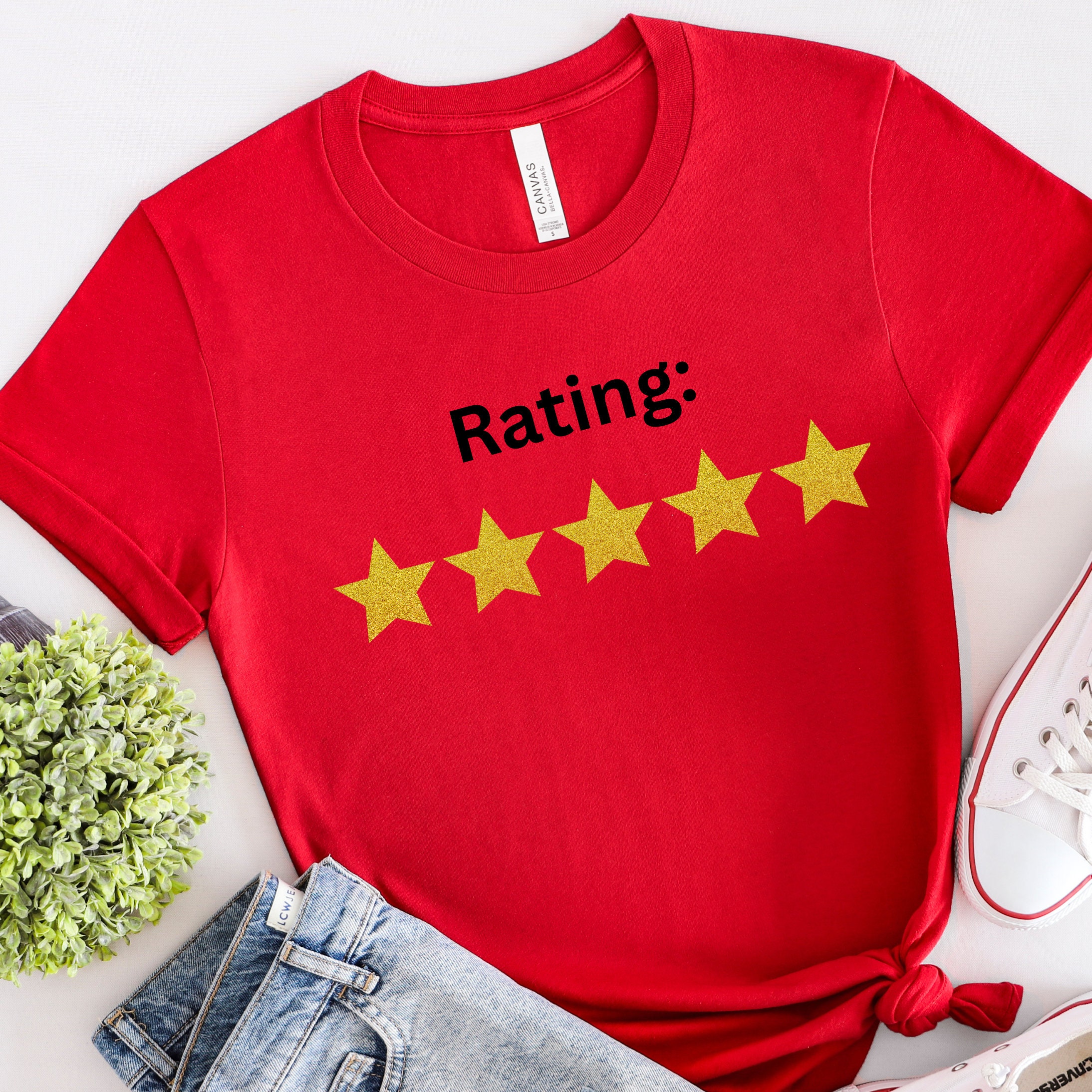 5 Star Review Tshirt, Self Love Tee, Five Star Review Tee, Gold Star Tshirt, 5 Star Rating T