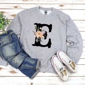 flower monogram embroidered sweatshirt