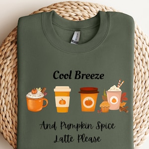 Fall Coffee Sweatshirt, Pumpkin Spice Latte, Thanksgiving Sweater, Fall Sweater For Coffee Lovers,Fall Birthday Gift,Coffee Shirt For Autumn
