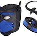 Blue Pup Hood Gimp Mask Dog Puppy Bondage BDSM Cosplay + Collar + FREE Insertable Tail Butt Plug 