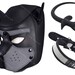 Grey Pup Hood Gimp Mask Dog Puppy Bondage BDSM Cosplay + Collar + FREE Insertable Tail Butt Plug 