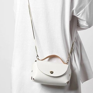Mini Leder Damen Kette Geldbörse PDF Muster, Make-up Handtaschen Kette Schultertasche für Frauen Taschenmuster, herunterladbares Ledermuster