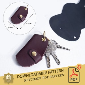 Leather Keychain PDF Template, Keychain Pattern, DIY Leather Key Holder Pattern