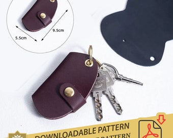 Leather Keychain PDF Template, Keychain Pattern, DIY Leather Key Holder Pattern