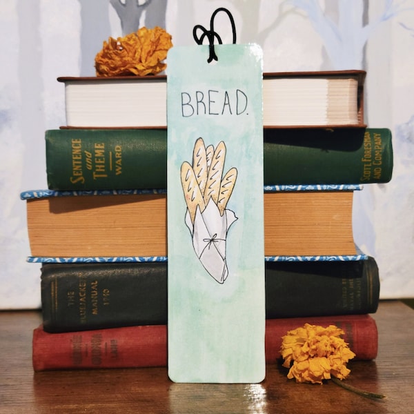 Hand Painted Bread Bookmark | Original Watercolor bookmark l Breadsticks Bookmark | Laminated bookmark | Artistic bookmark |