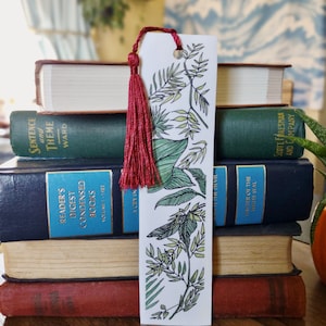 Hand Painted Tropical Bookmark | Original Watercolor l Green | Laminated | Artistic | Plants |