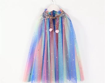 Out of stock - more stock coming soon - Rainbow Sequin Fairy Princess Cape | Dressing Up