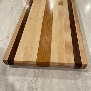 Maple, walnut, cherry end grain cutting board