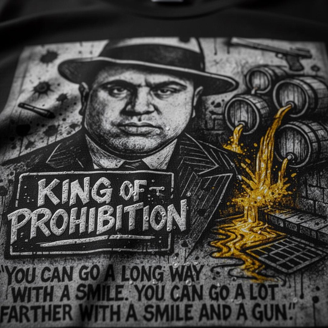 Al Capone King of Prohibition T-shirt Design, Vintage Gangster Quote ...