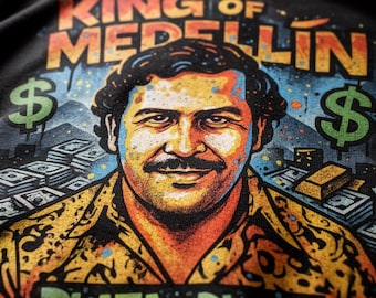 Pablo Escobar King of Medellin T-Shirt Design, Plata O Plomo Streetwear Graphic Tee