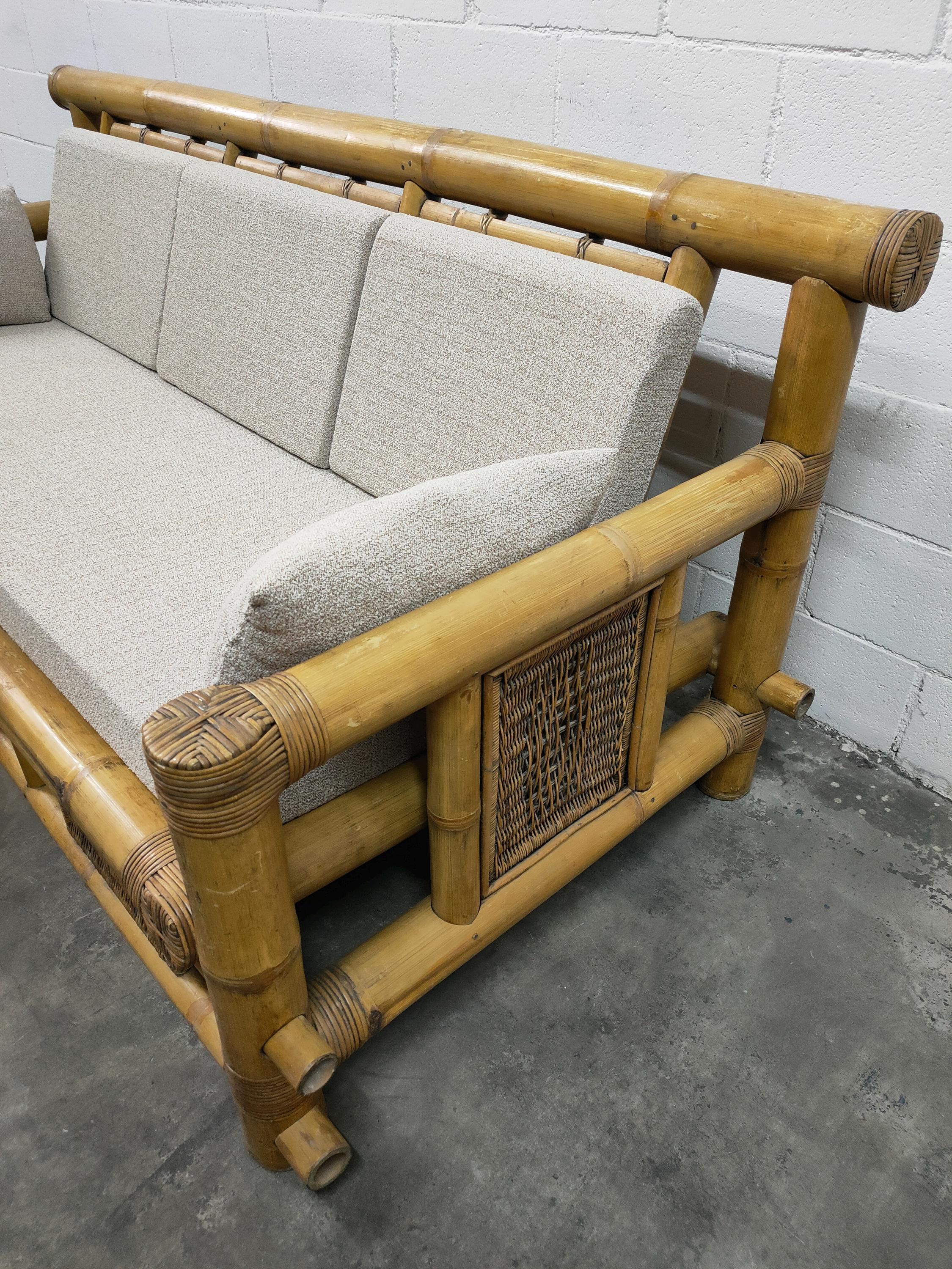 Bambus-Schlafsofa aus der Mitte des Jahrhunderts - Etsy sterreich