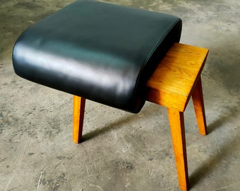 Vintage Lederleiterhocker