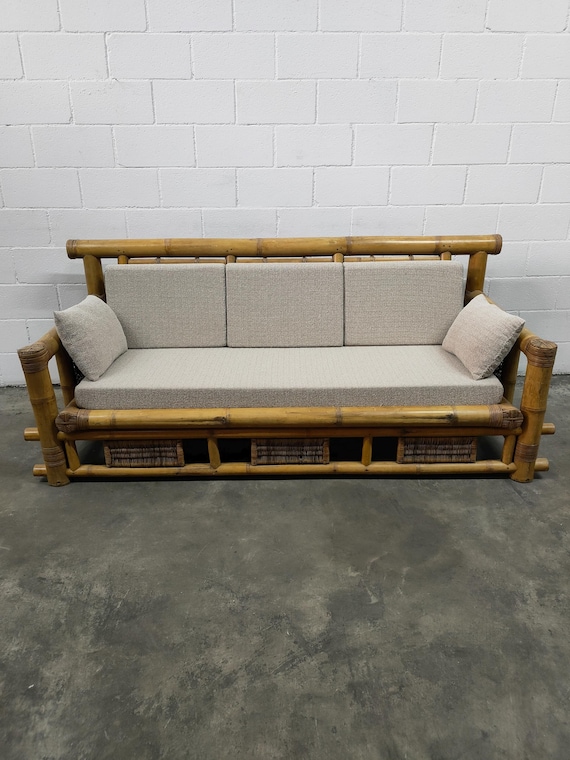 Bambus-Schlafsofa aus der Mitte des Jahrhunderts - Etsy sterreich
